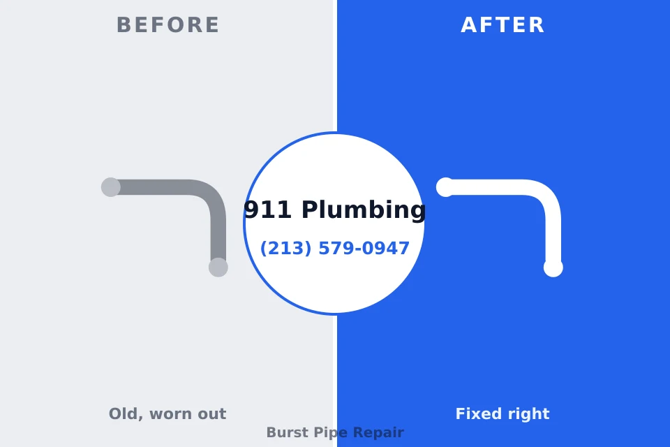 Before and after: plumbing repair Maplewood, WA